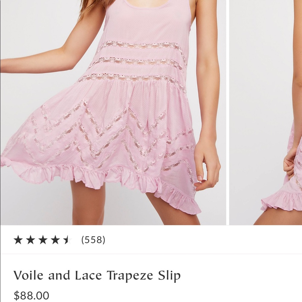 Free People Dress. Voile and Lace Trapeze Slip